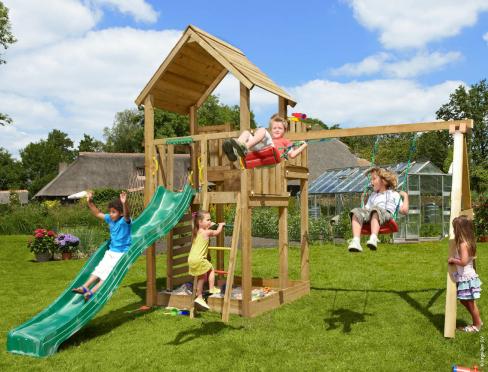 Wooden Swing and Slide Set • Palace 2-Swing 