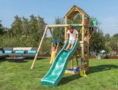 Jungle Cocoon | Wooden climbing frame with swing