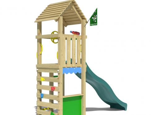 Jungle Nook | Wooden climbing frame with slide & market stall