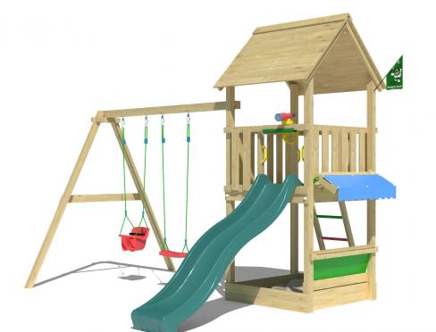 Jungle Suite | Wooden climbing frame with double swing